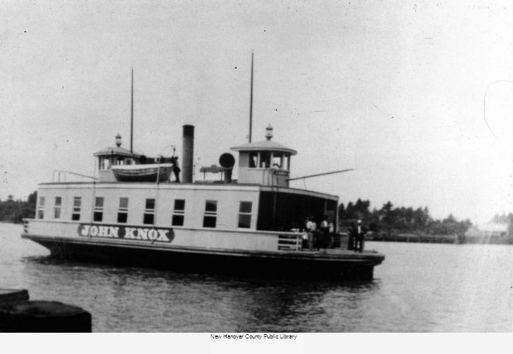 Historic side view of the passenger-and-vehicle ferry John Knox